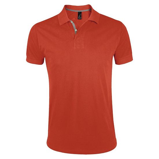 Рубашка поло мужская PORTLAND MEN 200 оранжевая - подробное фото