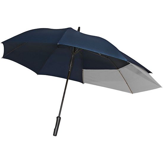 Зонт-трость Fiber Move AC, темно-синий с серым - подробное фото