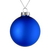 Елочный шар Finery Matt, 10 см, матовый синий - фото