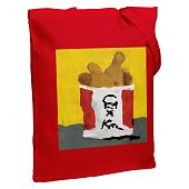Холщовая сумка «Куриные ножки», красная - фото
