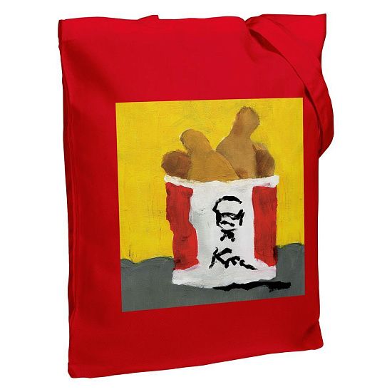 Холщовая сумка «Куриные ножки», красная - подробное фото