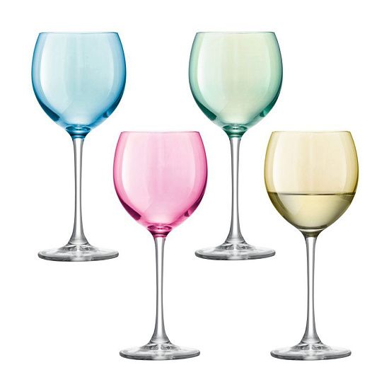 Набор бокалов для вина Polka, пастельный - подробное фото
