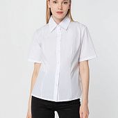 Рубашка женская с коротким рукавом Collar, белая - фото