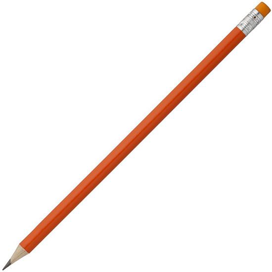 Карандаш простой Hand Friend с ластиком, оранжевый - подробное фото