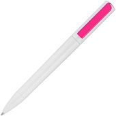Ручка шариковая Split White Neon, белая с розовым - фото