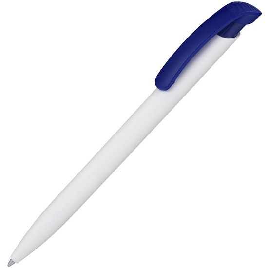 Ручка шариковая Clear Solid, белая с синим - подробное фото