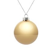 Елочный шар Finery Gloss, 8 см, глянцевый золотистый - фото