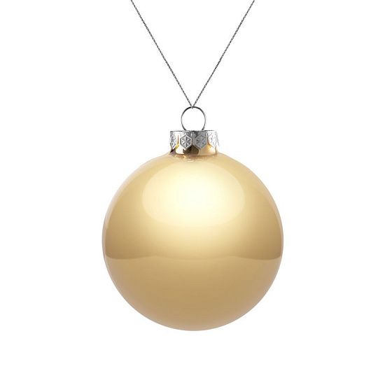 Елочный шар Finery Gloss, 8 см, глянцевый золотистый - подробное фото