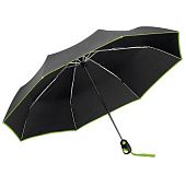 Складной зонт Drizzle, черным с зеленым - фото