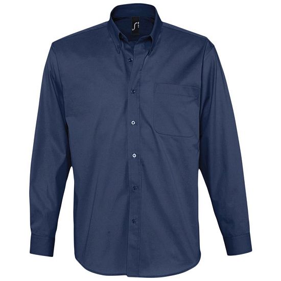 Рубашка мужская с длинным рукавом BEL AIR, темно-синяя (кобальт) - подробное фото