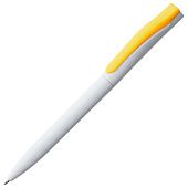 Ручка шариковая Pin, белая с желтым - фото