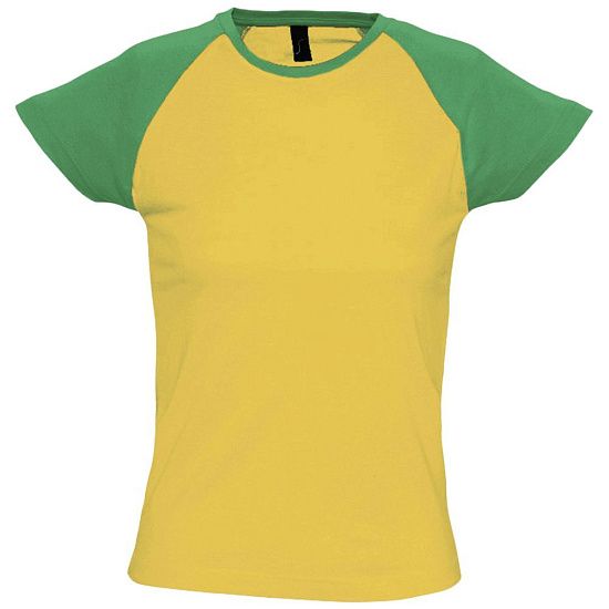 Футболка женская MILKY 150, желтая с зеленым - подробное фото
