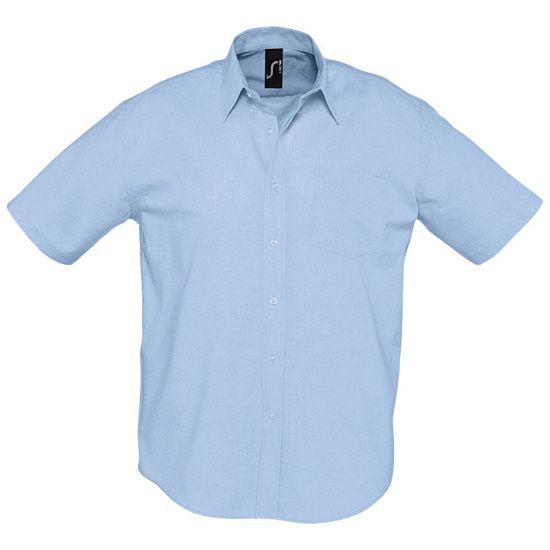 Рубашка мужская с коротким рукавом BRISBANE, голубая - подробное фото
