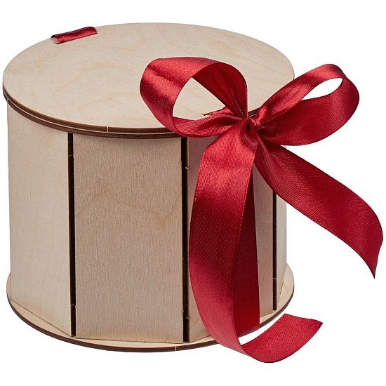 Коробка круглая Drummer, круглая, с красной лентой - подробное фото