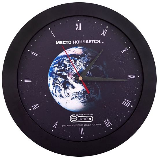 Часы настенные Vivid Large, черные - подробное фото