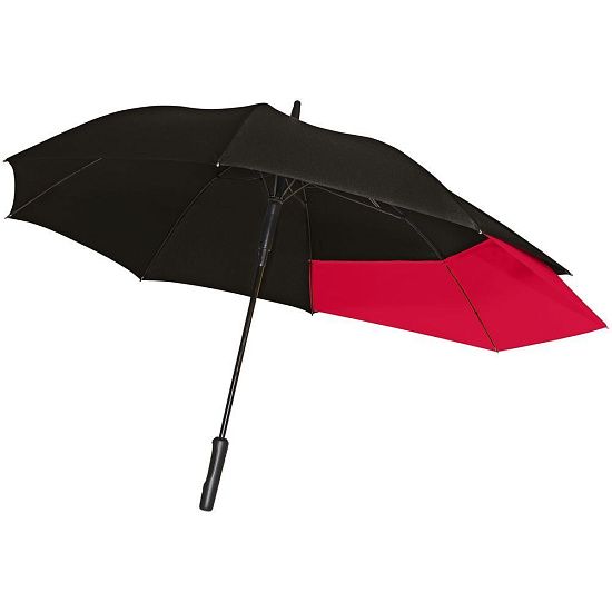 Зонт-трость Fiber Move AC, черный с красным - подробное фото