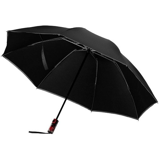 Зонт наоборот складной Futurum, черный - подробное фото