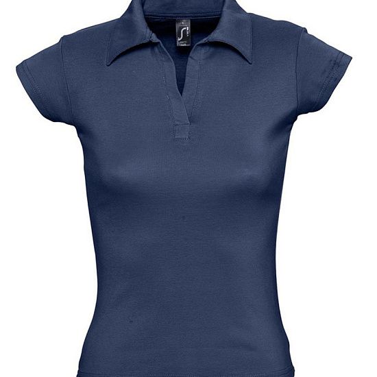 Рубашка поло женская без пуговиц PRETTY 220, кобальт (темно-синяя) - подробное фото