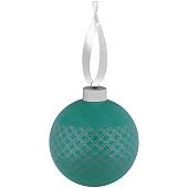 Елочный шар Queen с лентой, 10 см, зеленый - фото