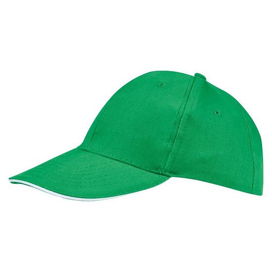 Бейсболка BUFFALO, ярко-зеленая с белым - подробное фото