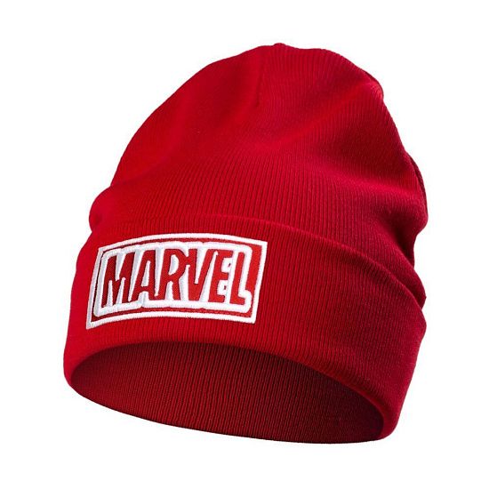Шапка с вышивкой Marvel, красная - подробное фото