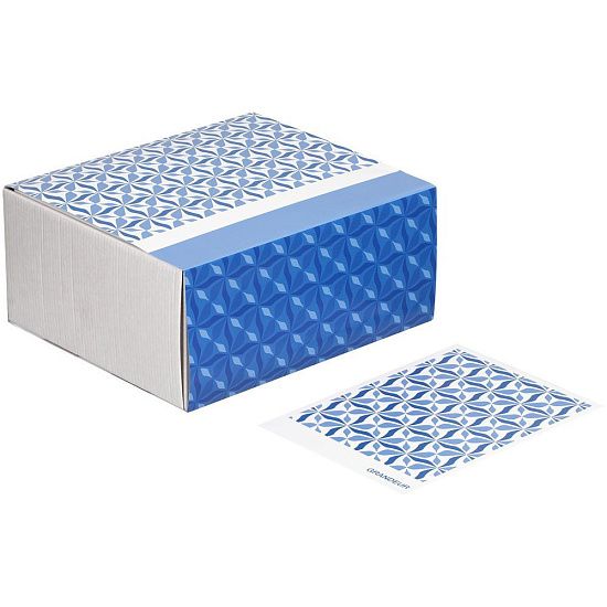 Набор для упаковки подарка Adorno, белый с синим - подробное фото