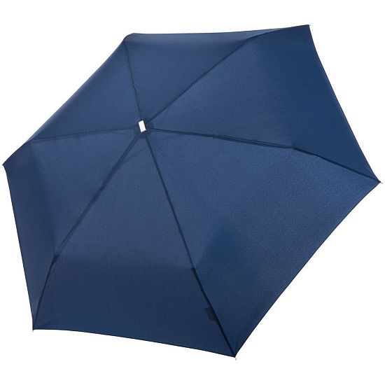 Зонт складной Fiber Alu Flach, темно-синий - подробное фото