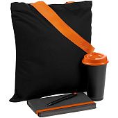 Набор Velours Bag, черный с оранжевым - фото