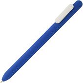 Ручка шариковая Slider Soft Touch, синяя с белым - фото