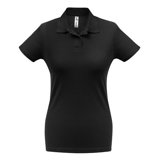 Рубашка поло женская ID.001 черная - подробное фото