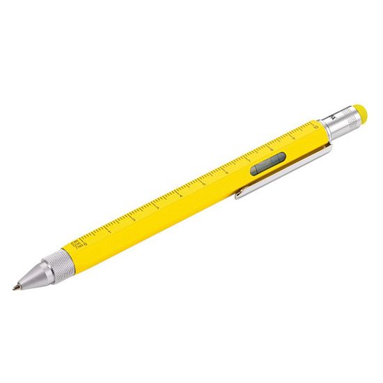 Ручка шариковая Construction, мультиинструмент, желтая - подробное фото
