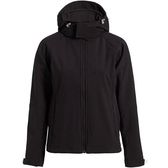 Куртка женская Hooded Softshell черная - подробное фото