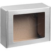 Коробка с окном Visible, серебристая, уценка - фото