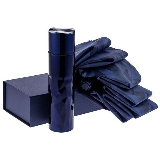 Набор Gems: зонт и термос, синий - подробное фото