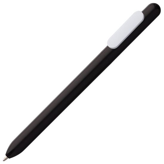 Ручка шариковая Slider, черная с белым - подробное фото