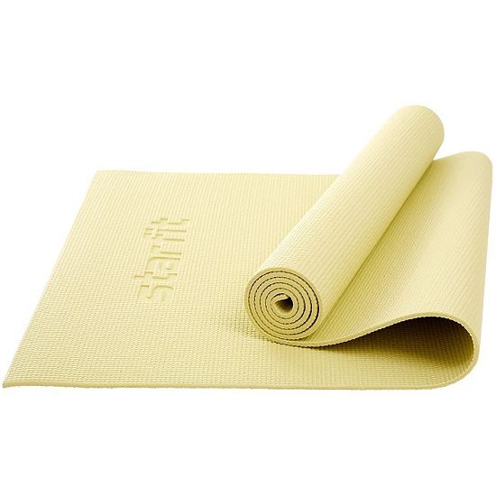 Коврик для йоги и фитнеса Core, пастельный желтый - подробное фото