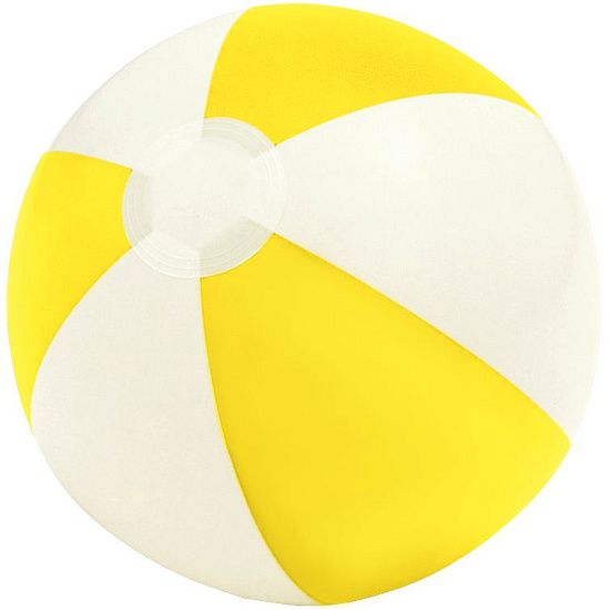 Надувной пляжный мяч Cruise, желтый с белым - подробное фото