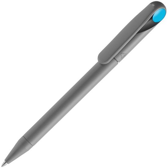 Ручка шариковая Prodir DS1 TMM Dot, серая с голубым - подробное фото