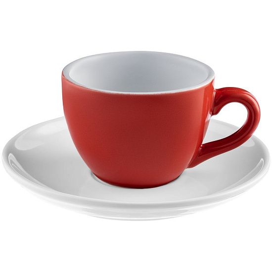 Чайная пара Cozy Morning, красная с белым - подробное фото