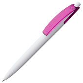 Ручка шариковая Bento, белая с розовым - фото