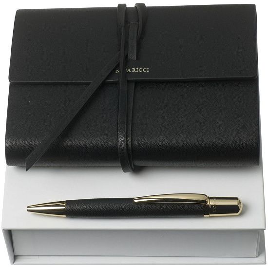 Набор Pensee: блокнот А6 и ручка, черный - подробное фото