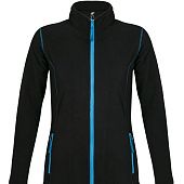 Куртка женская NOVA WOMEN 200, черная с ярко-голубым - фото