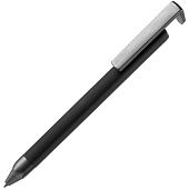 Ручка шариковая Standic с подставкой для телефона, черная - фото