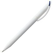 Ручка шариковая Prodir DS3 TMM-X, белая с темно-синим - фото