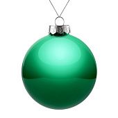 Елочный шар Finery Gloss, 10 см, глянцевый зеленый - фото
