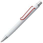 Ручка шариковая Clamp, белая с красным - фото