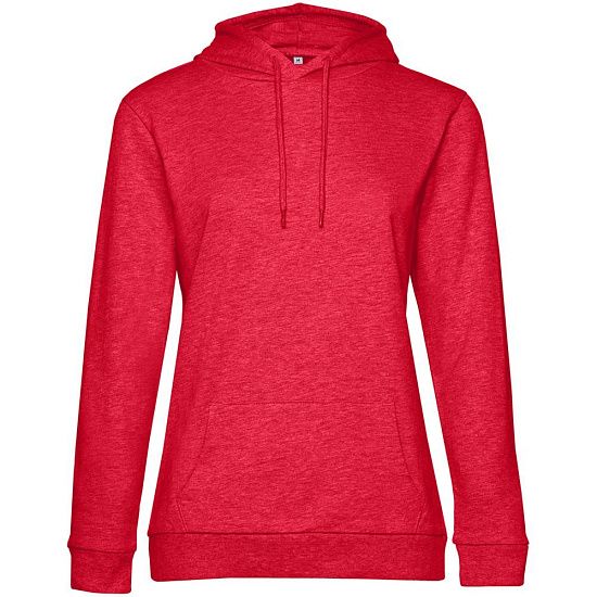 Толстовка с капюшоном женская Hoodie, красный меланж - подробное фото