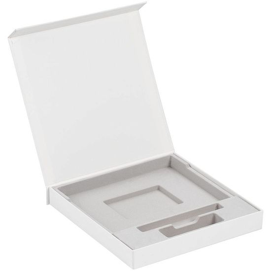 Коробка Memoria под ежедневник, аккумулятор и ручку, белая - подробное фото