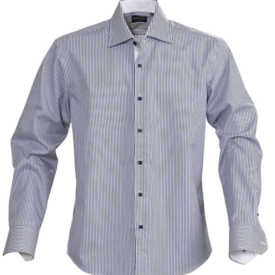 Рубашка мужская в полоску RENO, темно-синяя - подробное фото