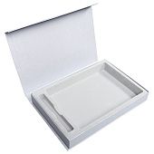 Коробка Silk с ложементом под ежедневник 15х21 см и ручку, ver.2, серая - фото